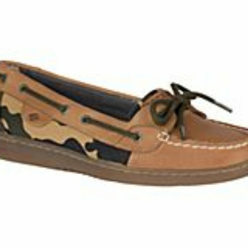 Sperry leather/camo shoes size 9